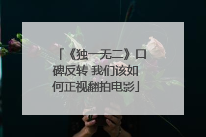《独一无二》口碑反转 我们该如何正视翻拍电影
