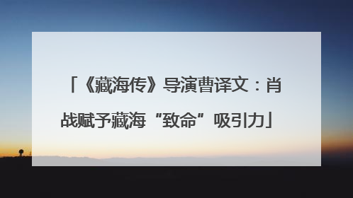 《藏海传》导演曹译文：肖战赋予藏海“致命”吸引力