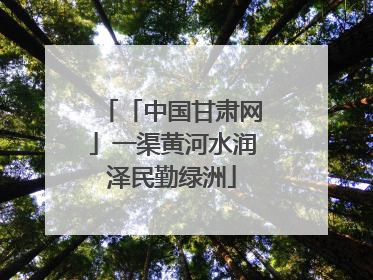 「中国甘肃网」一渠黄河水润泽民勤绿洲