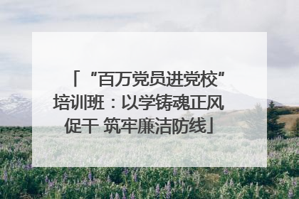 “百万党员进党校”培训班：以学铸魂正风促干 筑牢廉洁防线