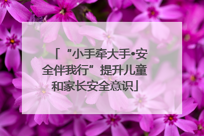 “小手牵大手•安全伴我行”提升儿童和家长安全意识
