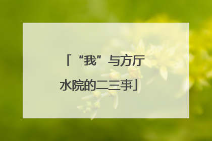 “我”与方厅水院的二三事
