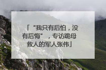 “我只有后怕，没有后悔”，专访跪母救人的军人张伟
