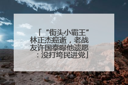 “街头小霸王”林正杰癌逝，老战友许国泰曝他遗愿：没打垮民进党