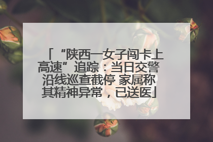 “陕西一女子闯卡上高速”追踪：当日交警沿线巡查截停 家属称其精神异常，已送医