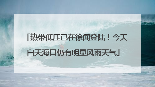 热带低压已在徐闻登陆！今天白天海口仍有明显风雨天气