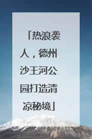热浪袭人，德州沙王河公园打造清凉秘境
