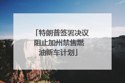 特朗普签署决议 阻止加州禁售燃油新车计划