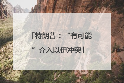 特朗普：“有可能”介入以伊冲突