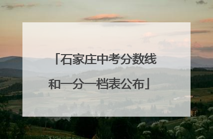石家庄中考分数线和一分一档表公布