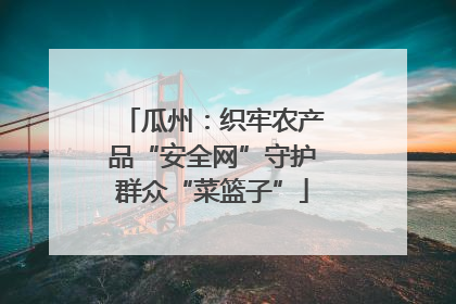 瓜州：织牢农产品“安全网”守护群众“菜篮子”