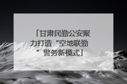 甘肃民勤公安聚力打造“空地联勤”警务新模式