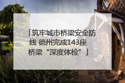 筑牢城市桥梁安全防线 德州完成143座桥梁“深度体检”