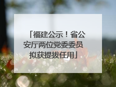 福建公示！省公安厅两位党委委员拟获提拔任用