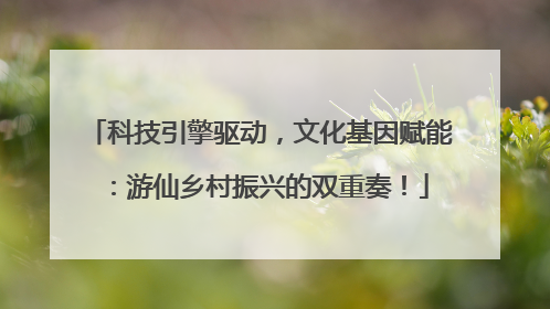 科技引擎驱动，文化基因赋能：游仙乡村振兴的双重奏！