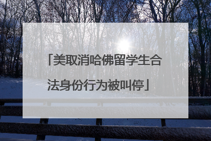 美取消哈佛留学生合法身份行为被叫停