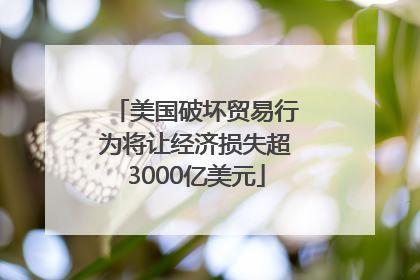 美国破坏贸易行为将让经济损失超3000亿美元