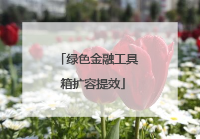 绿色金融工具箱扩容提效