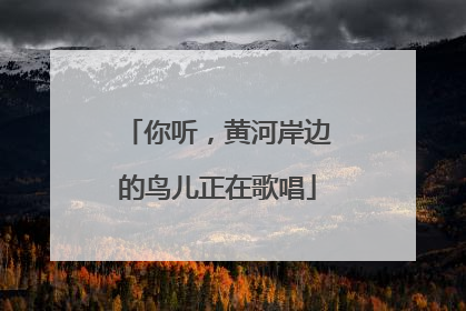 你听，黄河岸边的鸟儿正在歌唱