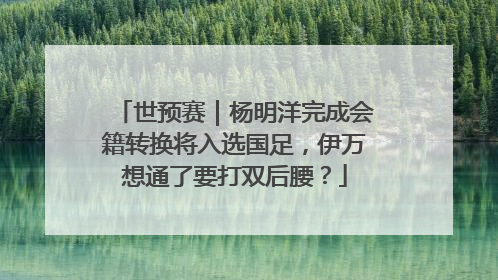 世预赛｜杨明洋完成会籍转换将入选国足，伊万想通了要打双后腰？