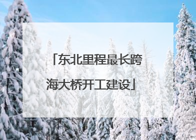 东北里程最长跨海大桥开工建设
