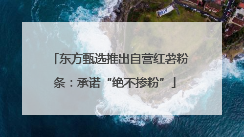 东方甄选推出自营红薯粉条：承诺“绝不掺粉”