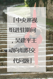 中央巡视组进驻期间，吴建平主动向组织交代问题