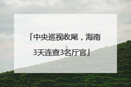 中央巡视收尾，海南3天连查3名厅官