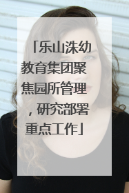 乐山洙幼教育集团聚焦园所管理，研究部署重点工作