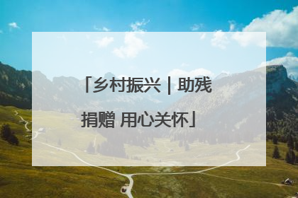 乡村振兴｜助残捐赠 用心关怀