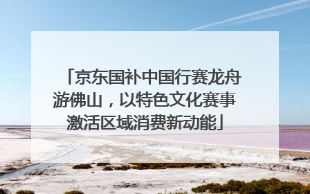 京东国补中国行赛龙舟游佛山，以特色文化赛事激活区域消费新动能