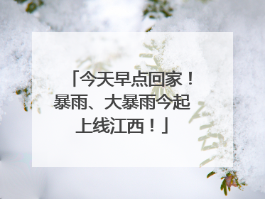 今天早点回家！暴雨、大暴雨今起上线江西！