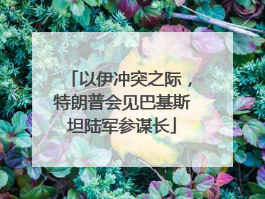 以伊冲突之际，特朗普会见巴基斯坦陆军参谋长