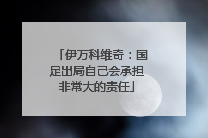 伊万科维奇：国足出局自己会承担非常大的责任