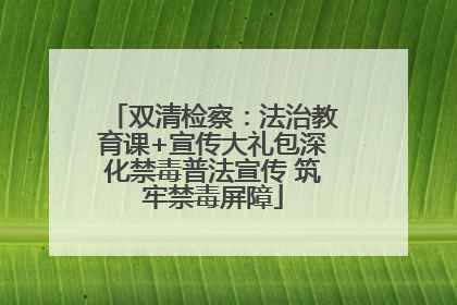 双清检察：法治教育课+宣传大礼包深化禁毒普法宣传 筑牢禁毒屏障
