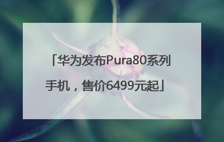 华为发布Pura80系列手机，售价6499元起