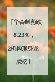 华森制药跌8.23%，2机构现身龙虎榜