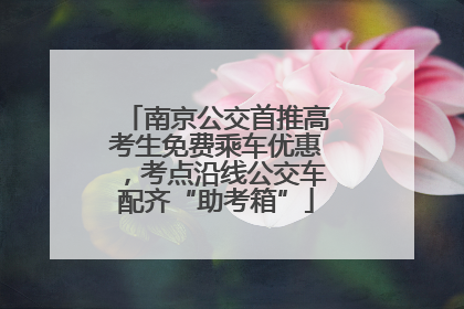 南京公交首推高考生免费乘车优惠，考点沿线公交车配齐“助考箱”