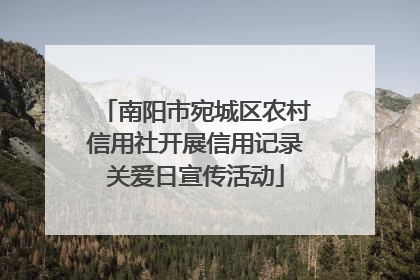 南阳市宛城区农村信用社开展信用记录关爱日宣传活动