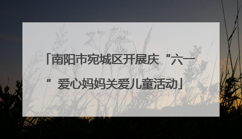 南阳市宛城区开展庆“六一”爱心妈妈关爱儿童活动