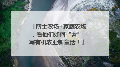 博士农场+家庭农场，看他们如何“薯” 写有机农业新童话！