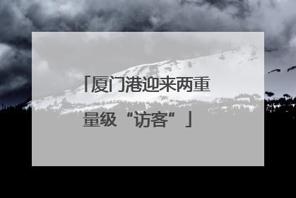 厦门港迎来两重量级“访客”