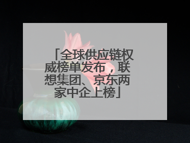 全球供应链权威榜单发布，联想集团、京东两家中企上榜