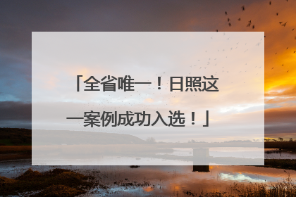 全省唯一！日照这一案例成功入选！