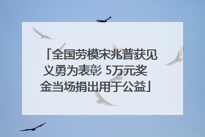 全国劳模宋兆普获见义勇为表彰 5万元奖金当场捐出用于公益