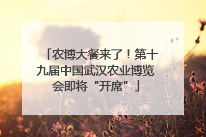 农博大餐来了！第十九届中国武汉农业博览会即将“开席”