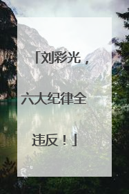 刘彩光，六大纪律全违反！