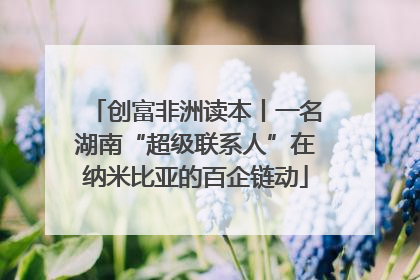 创富非洲读本丨一名湖南“超级联系人”在纳米比亚的百企链动