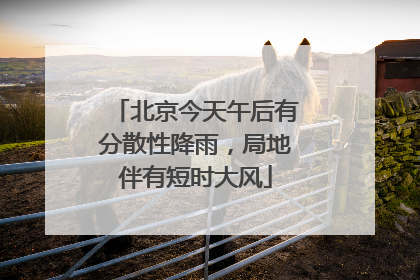 北京今天午后有分散性降雨，局地伴有短时大风