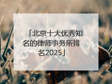北京十大优秀知名的律师事务所排名2025